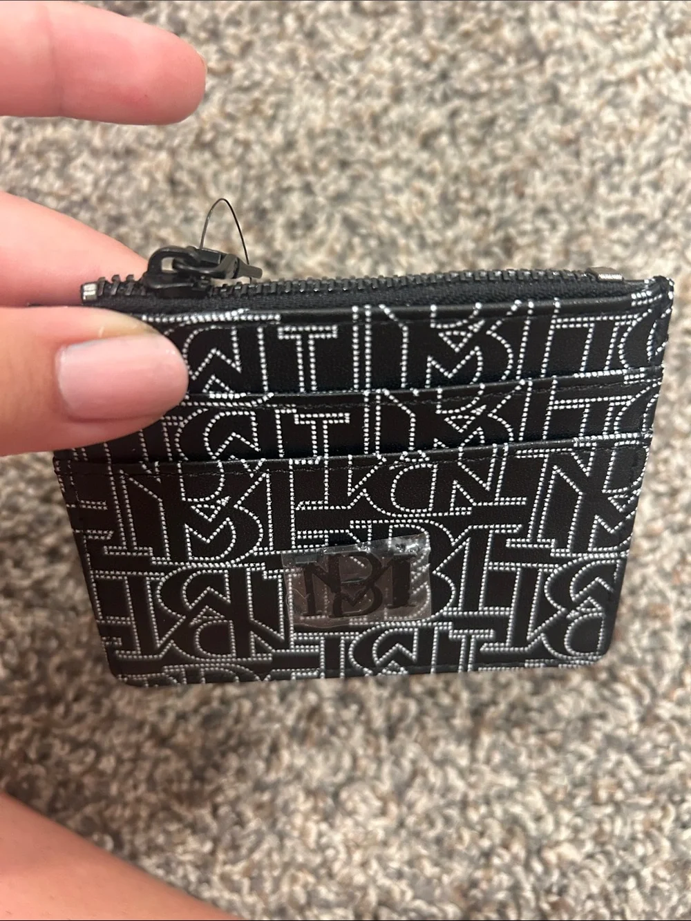 Badgley Mischka Black and White Monogram Card Holder